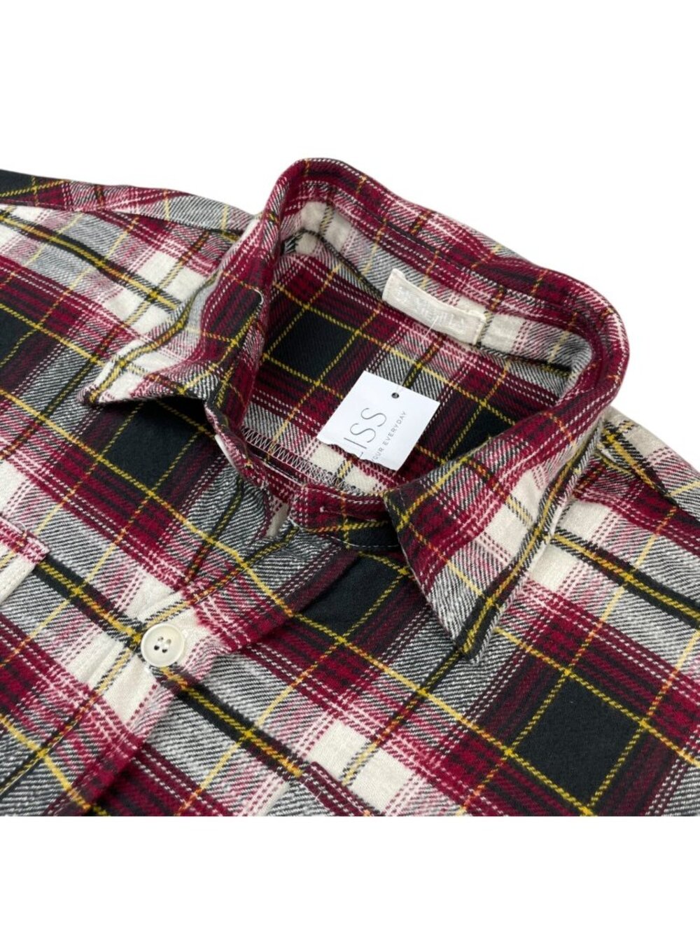 NEW CP Shades Men's Flannel Oversized L/S Button Shirt Red/Green Plaid • XS